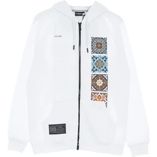 Maioliche Circuit Printed Zip Up Hoodie - Dolly Noire - Modalova