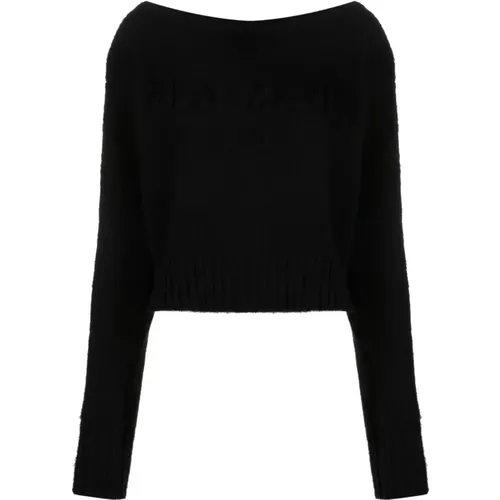 Off shoulder brush sweater , female, Sizes: M, XS, S, 2XS - Balmain - Modalova