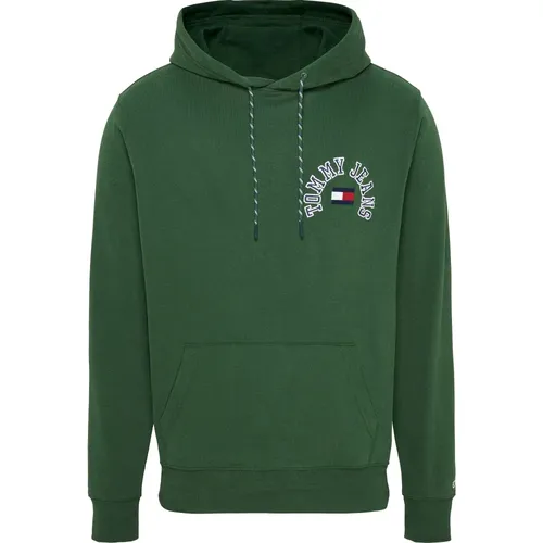 Grüner Logo Pullover , Herren, Größe: L - Tommy Jeans - Modalova