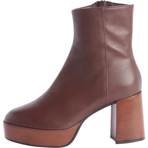 Braune flache Schuhe mit Plateau , Damen, Größe: 39 1/2 EU - L'ARIANNA - Modalova