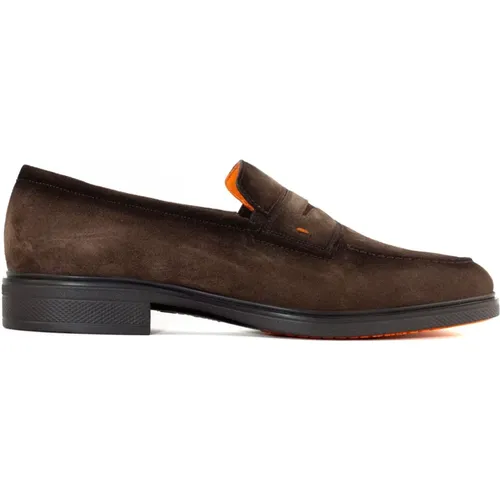 Herren Leder Slip-On Mokassin Schuhe , Herren, Größe: 42 1/2 EU - Santoni - Modalova