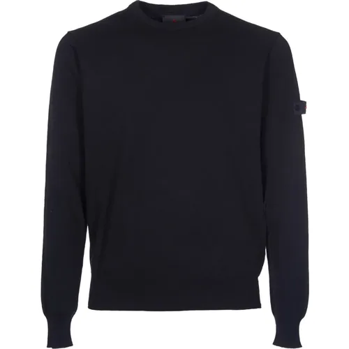 Schwarzer Pullover mit Ellbogenpatches , Herren, Größe: 3XL - Peuterey - Modalova