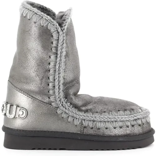 Damen Casual Grauer Lederstiefelette , Damen, Größe: 37 EU - Mou - Modalova