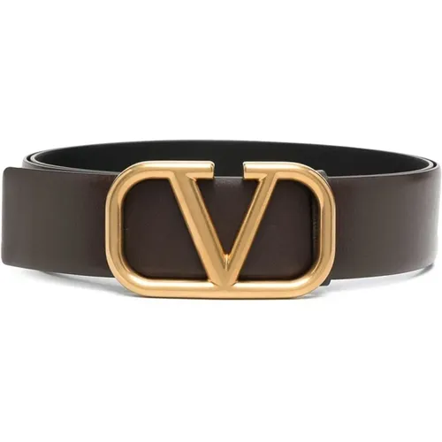 Leather Vlogo Belt Signature , male, Sizes: 95 CM, 100 CM, 90 CM - Valentino Garavani - Modalova