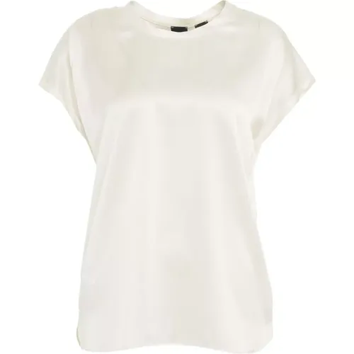 Seiden Farida Crew Neck T-shirt , Damen, Größe: L - pinko - Modalova