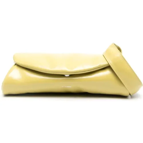 Gelbe Lederhandtasche mit Verstellbarem Riemen - Jil Sander - Modalova