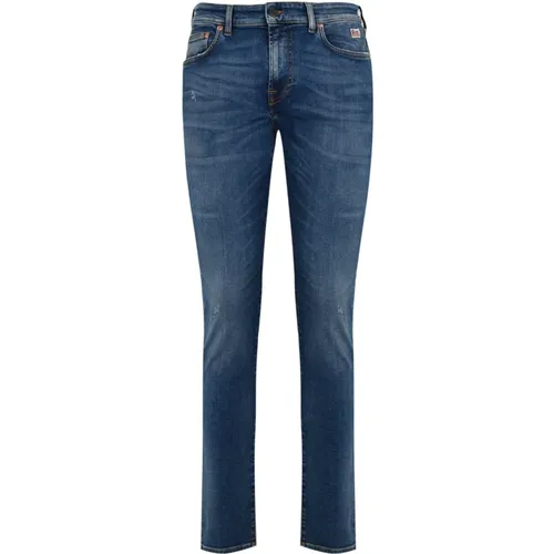 Schmale Passform Blaue Denim Hose - Roy Roger's - Modalova