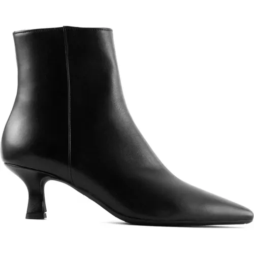 Schwarze Leder Spitz Ankle Boots , Damen, Größe: 36 EU - Roberto Festa - Modalova