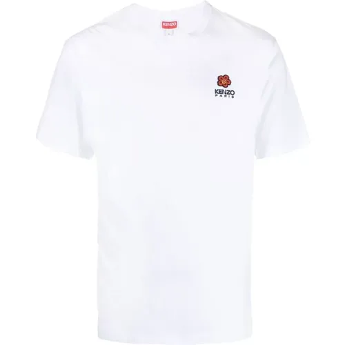 Flower-embroidered T-shirt , male, Sizes: S - Kenzo - Modalova