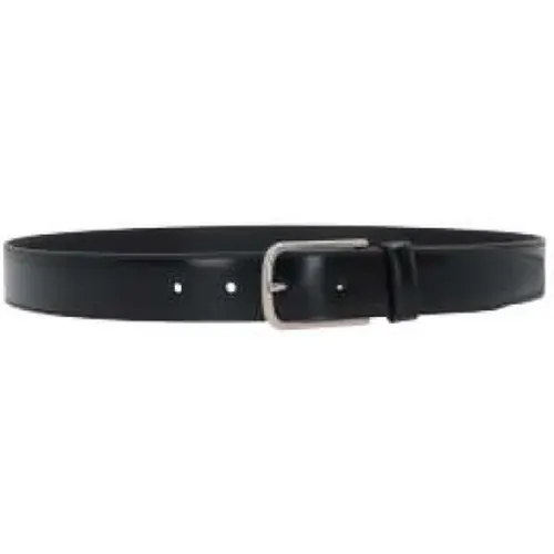 Brushed Leather Belt with Adjustable Silver Metal Buckle , male, Sizes: 105 CM - Prada - Modalova