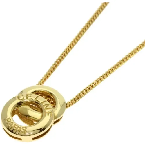 Pre-owned Gold necklaces , female, Sizes: ONE SIZE - Celine Vintage - Modalova