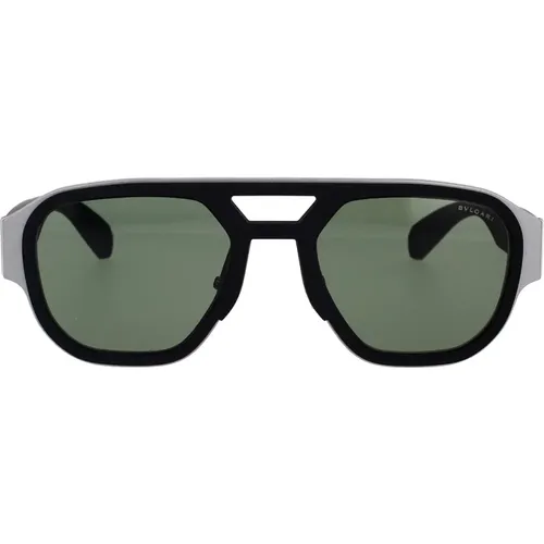 Geometric Sunglasses with Snake Details , unisex, Sizes: 54 MM - Bvlgari - Modalova