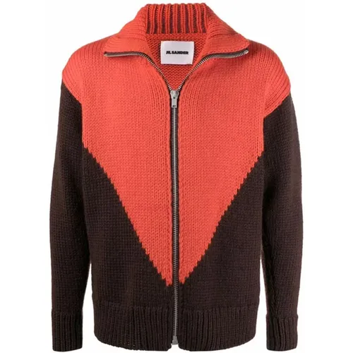 Zip-through Wool Sweatshirt , male, Sizes: M - Jil Sander - Modalova