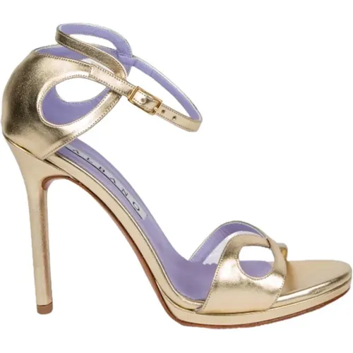 Platinum Metallic Woven Ankle Strap Sandals , female, Sizes: 5 UK, 8 UK, 7 UK, 4 UK, 3 UK, 6 UK - Albano - Modalova
