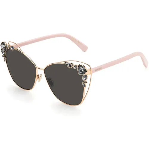 Stylish Sunglasses Grey Lens Yellow Frame , female, Sizes: 61 MM - Jimmy Choo - Modalova