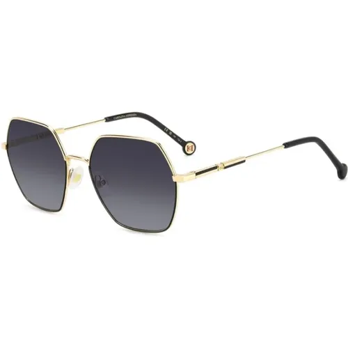 Gold & Black Sunglasses with Dark Lenses , female, Sizes: 55 MM - Carolina Herrera - Modalova
