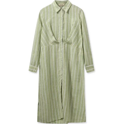 Striped Linen Dress , female, Sizes: S - MOS MOSH - Modalova