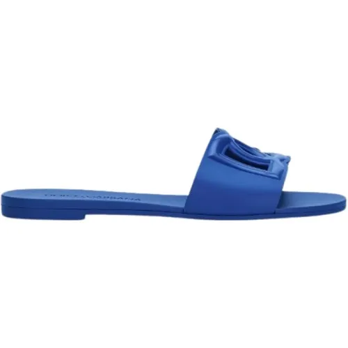 Rubber Logo Slide Sandal Italy , female, Sizes: 4 UK, 5 UK, 7 UK, 8 UK, 3 UK - Dolce & Gabbana - Modalova