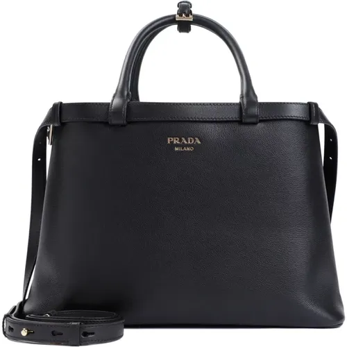 Handbag with Double Compartments , female, Sizes: ONE SIZE - Prada - Modalova