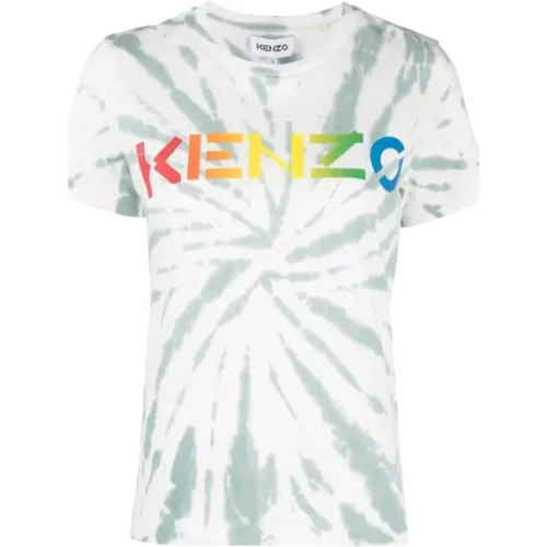 Mintgrünes Tie-Dye T-Shirt für Frauen - Kenzo - Modalova