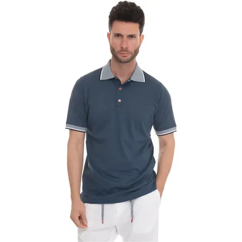 Kurzarm-Poloshirt mit kontrastierenden Details,Kurzarm-Poloshirt mit Kontrastdetails - Kiton - Modalova