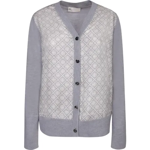 Elegant Grey Sweater Aw24 , female, Sizes: S - TORY BURCH - Modalova