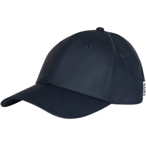 Waterproof Navy Baseball Cap , male, Sizes: ONE SIZE - Rains - Modalova