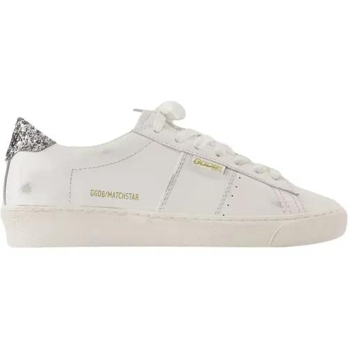 Leather Sneakers with Silver Accents , female, Sizes: 7 UK, 5 UK, 4 UK - Golden Goose - Modalova