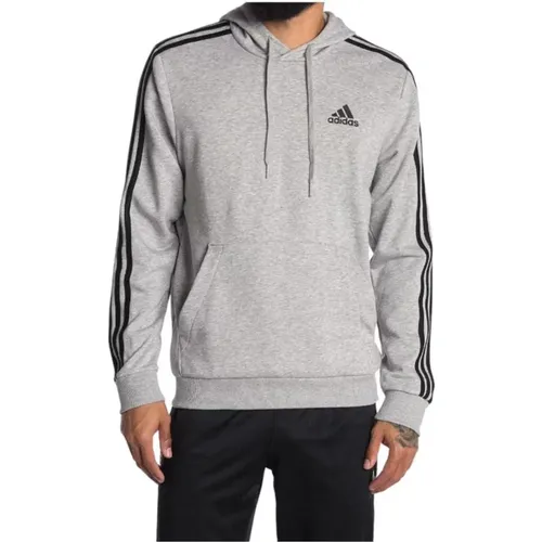 Stripe French Terry Hoodie , male, Sizes: M - Adidas - Modalova