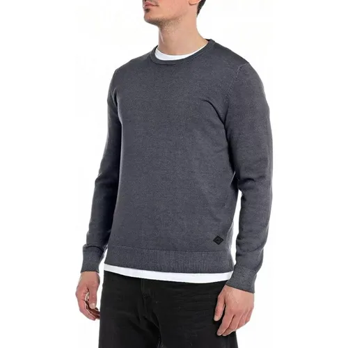Iron Crewneck Sweater , Herren, Größe: XL - Replay - Modalova