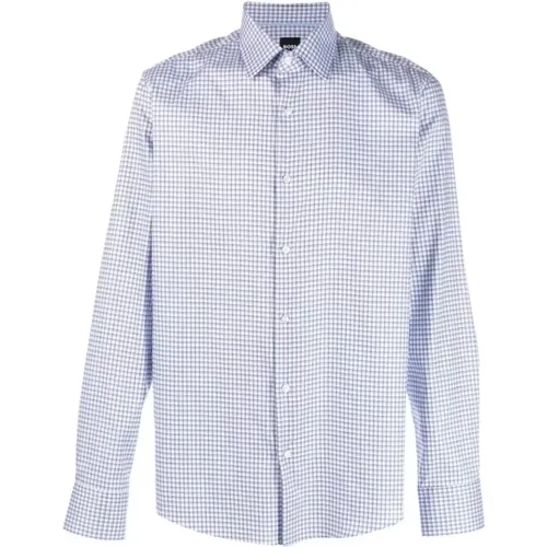 H-Joe-Kent-C1 cotton/lyocell checked shirt , male, Sizes: 2XL - Hugo Boss - Modalova