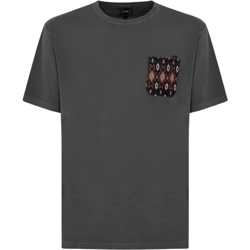T-Shirt MIT Tasche , Herren, Größe: L - F**k - Modalova