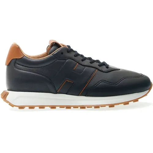 Leather Running Shoes with Spoiler , male, Sizes: 8 UK, 10 UK, 7 UK, 7 1/2 UK, 8 1/2 UK - Hogan - Modalova