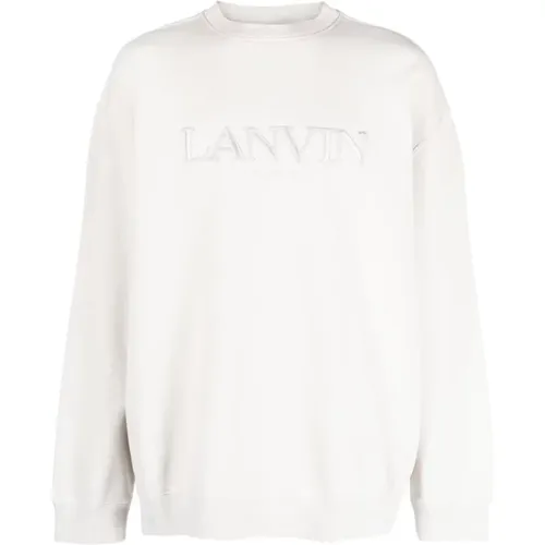 Weißer Logo-bestickter Pullover , Herren, Größe: L - Lanvin - Modalova