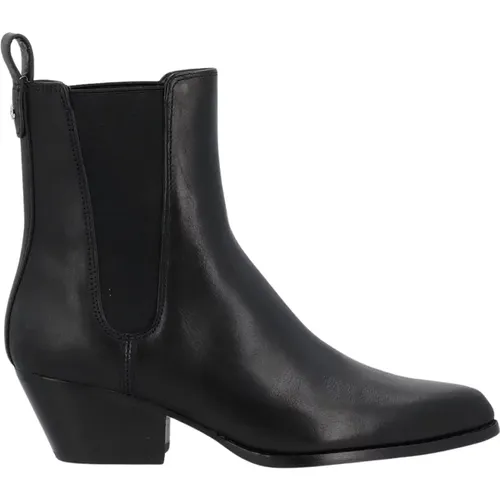 Schwarzer Kinlee Leder Texanischer Stiefel , Damen, Größe: 38 1/2 EU - Michael Kors - Modalova