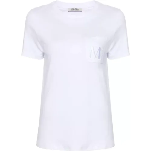 Weißes T-Shirt Madera Baumwollstoff , Damen, Größe: M - Max Mara - Modalova