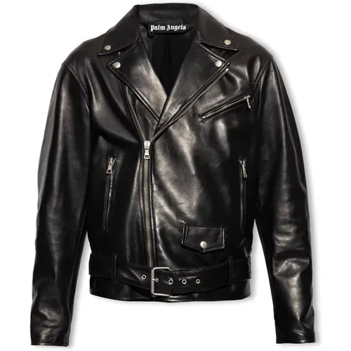 Leather jacket , male, Sizes: M - Palm Angels - Modalova