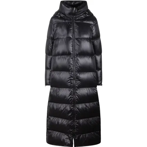 Quilted Nylon Long Down Jacket , female, Sizes: M - Herno - Modalova