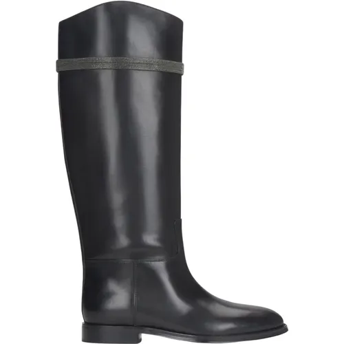 Women's Boots with a Wide Shaft and Ornament made of Genuine Leather Er00116069 , female, Sizes: 4 UK, 3 UK, 7 UK, 5 UK, 6 UK, 2 UK - Estro - Modalova