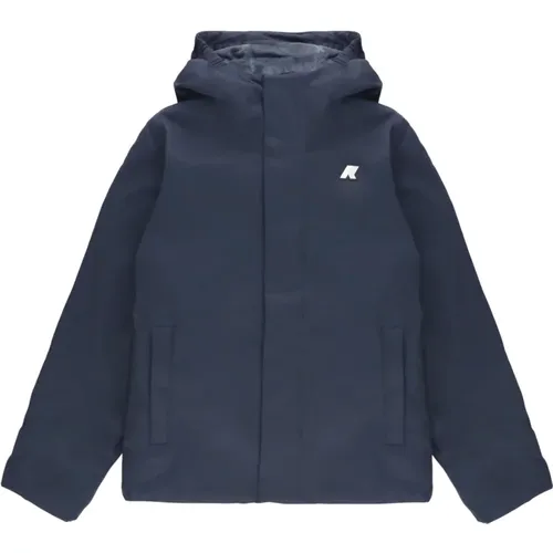 Blaue Kapuzenjacke mit Logo K-Way - K-way - Modalova