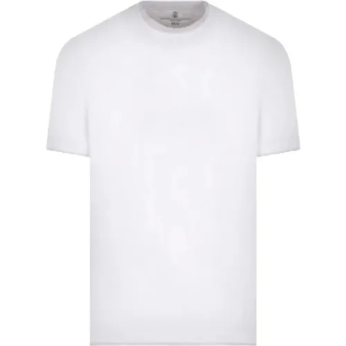 T-shirt with Grey Trim by , male, Sizes: M, L, S - BRUNELLO CUCINELLI - Modalova