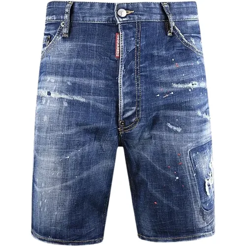 Herren High-Waist Denim Shorts , Herren, Größe: L - Dsquared2 - Modalova