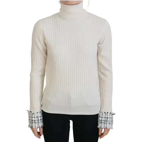 Ivory Rollkragen Wollmischung Pullover - Dolce & Gabbana - Modalova