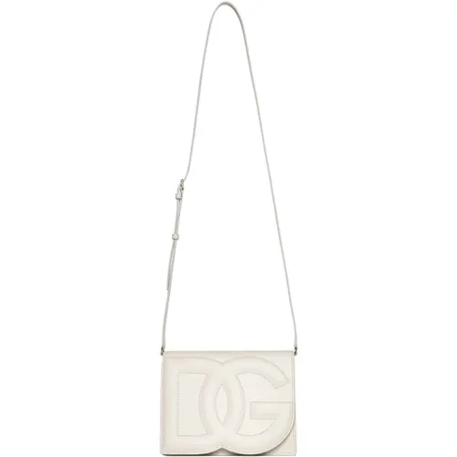Stilvolle Ivory Taschen mit DG-Logo,Weiße DG Logo Umhängetasche - Dolce & Gabbana - Modalova