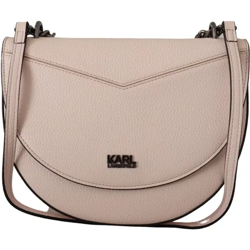 Elegante Mauve Light Leder Umhängetasche - Karl Lagerfeld - Modalova