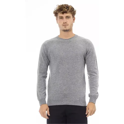 Grauer Crewneck Sweater , Herren, Größe: 3XL - Alpha Studio - Modalova