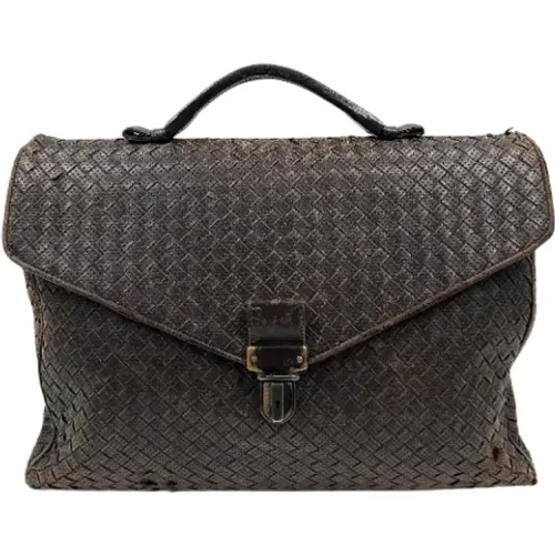 Pre-owned Leather briefcases , female, Sizes: ONE SIZE - Bottega Veneta Vintage - Modalova