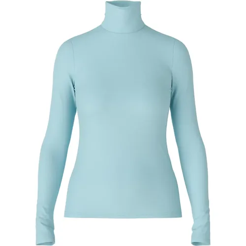 Blaues Rollkragen-Strickkleid für Frauen , Damen, Größe: L - Marc Cain - Modalova
