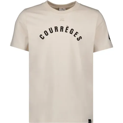 Printed Logo Cotton T-shirt , male, Sizes: L - Courrèges - Modalova