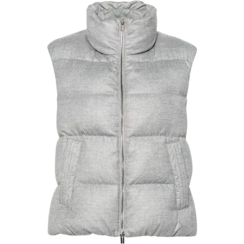 Quilted Grey Jacket , female, Sizes: M - PESERICO - Modalova